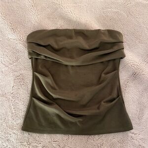 Emerson Lang Olive Green Strapless Tank Top